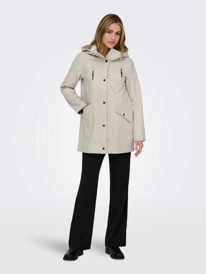 Only Regenjas Zilveren Voering Freewear Beige Dames - Foto 8