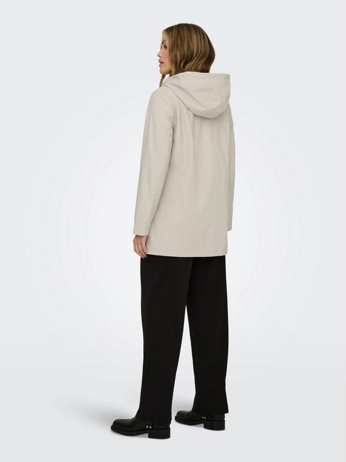 Only Regenjas Zilveren Voering Freewear Beige Dames - Foto 9