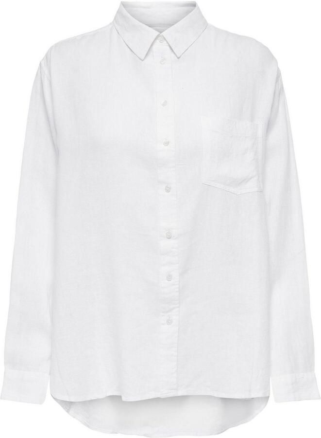 Only Linnen Tokyo Lange Mouw Blend Shirt White Dames - Foto 3