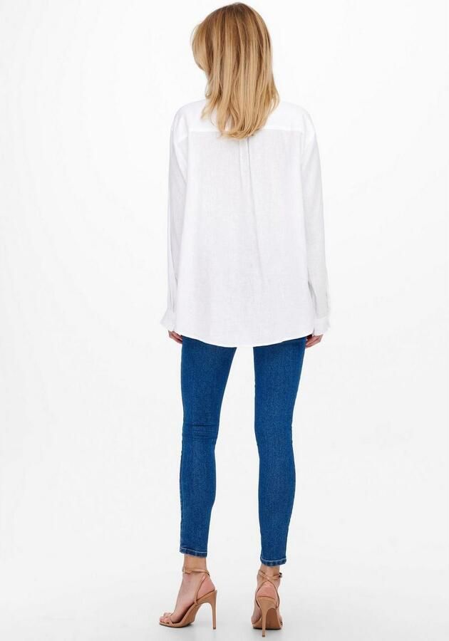 Only Linnen Tokyo Lange Mouw Blend Shirt White Dames - Foto 7