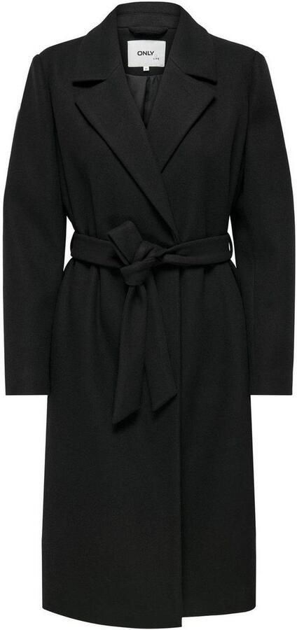 Only Getailleerde lange jas met strikceintuur en reverskraag model 'ALVILDA' - Foto 9