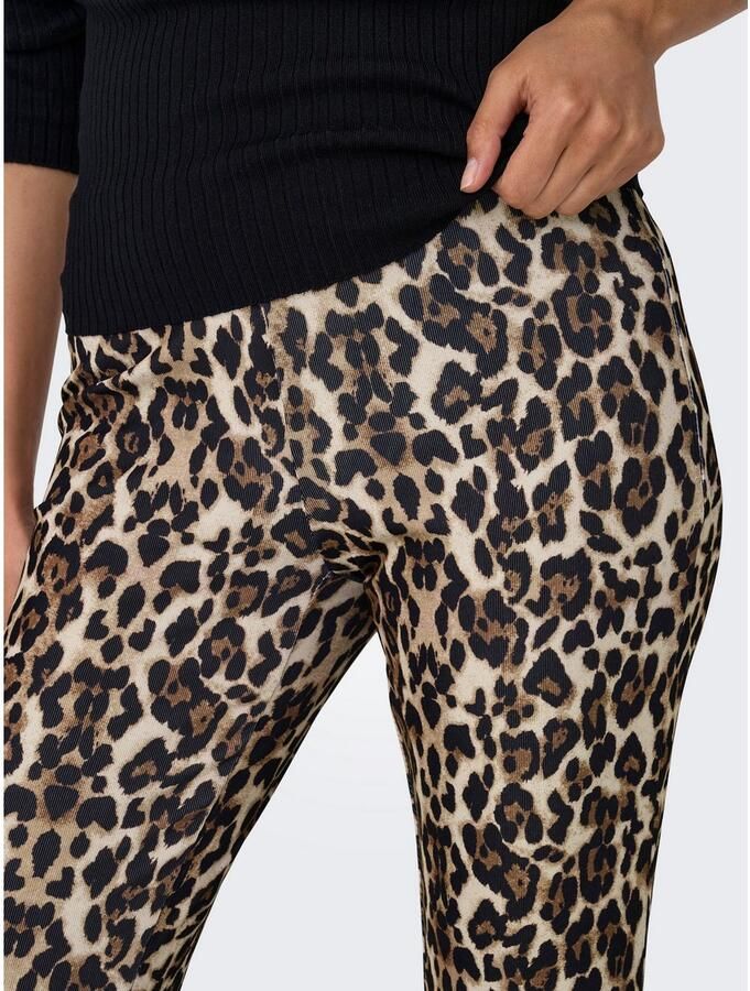 Only Legging met hoge taille ONLANNA RIB FLARED AOP LEGGING CS JRS