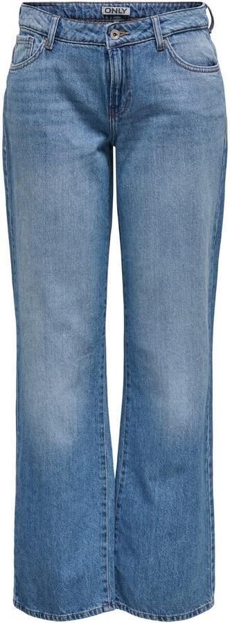 Only Low Rise-jeans ONLBRITNEY LOW STRAIGHT DNM AZG OS Middellichte wassing voor een gewassen en gedragen denim-look - Foto 4
