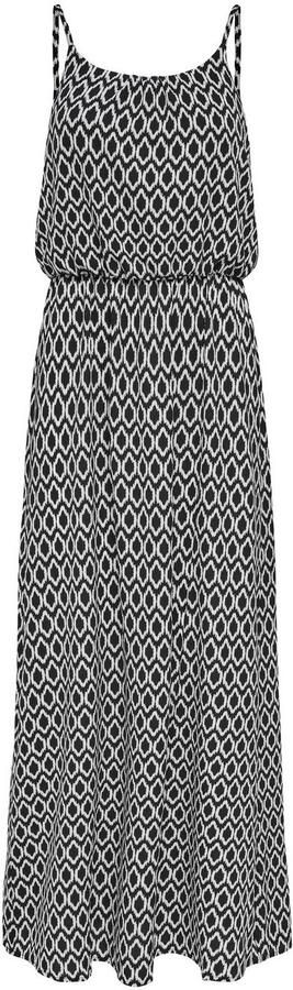 ONLY maxi jurk ONLWINNER met all over print en plooien zwart wit - Foto 4
