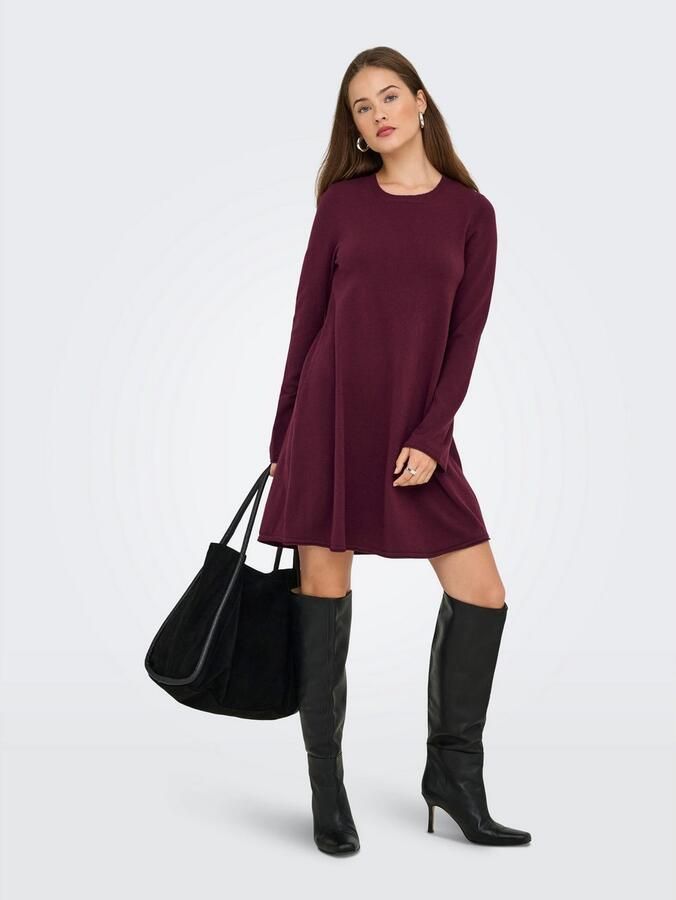Only Midi-jurk ONLAMALIO LIFE LS ONECK DRESS KNT - Foto 3