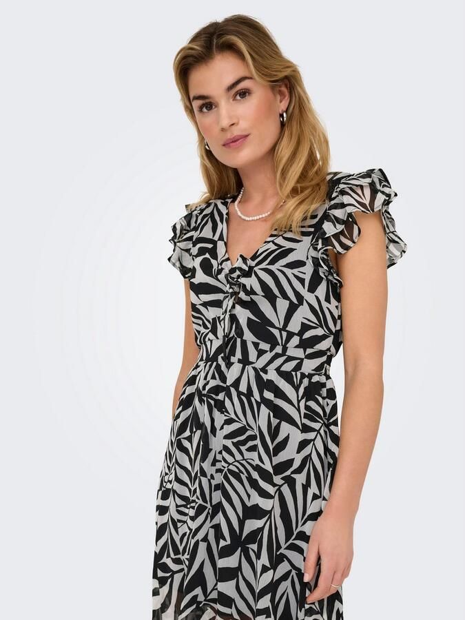Only Midi-jurk ONLASTA LIFE S S PEEKABOO DRESS WVN - Foto 4