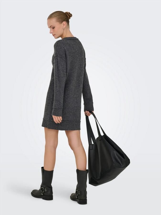 Only Midi-jurk ONLHAZEL LS O-NECK DRESS BF KNT - Foto 4