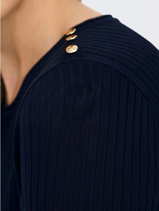 Only Midi-jurk ONLMILA SL BUTTON O-NECK DRESS EX KNT