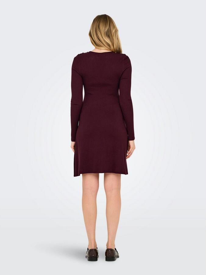 Only Midi-jurk ONLMILA SL BUTTON O-NECK DRESS EX KNT - Foto 4