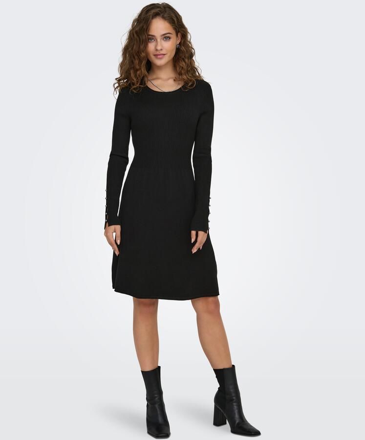 Only Midi-jurk ONLNATASCHA LS PEARL O-NECK DRESS CC KNT - Foto 3
