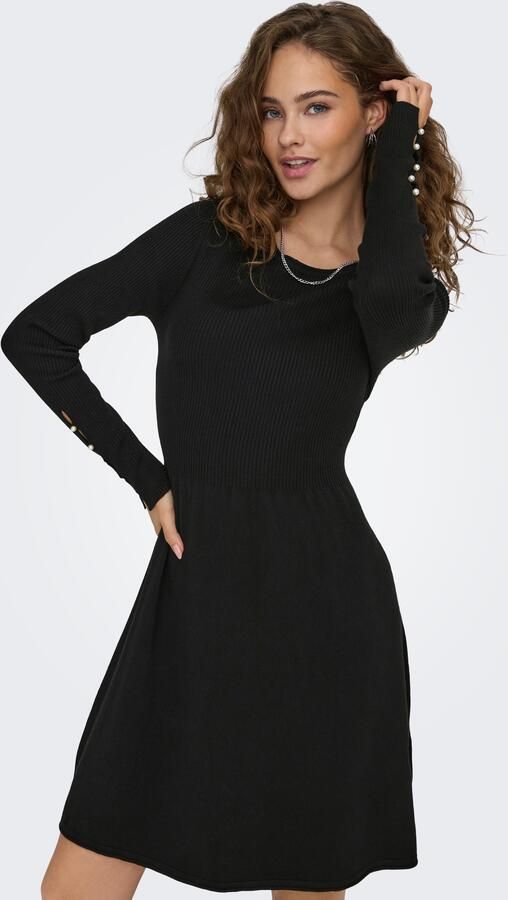 Only Getailleerde gebreide jurk van viscosemix model 'NATASCHA' - Foto 5