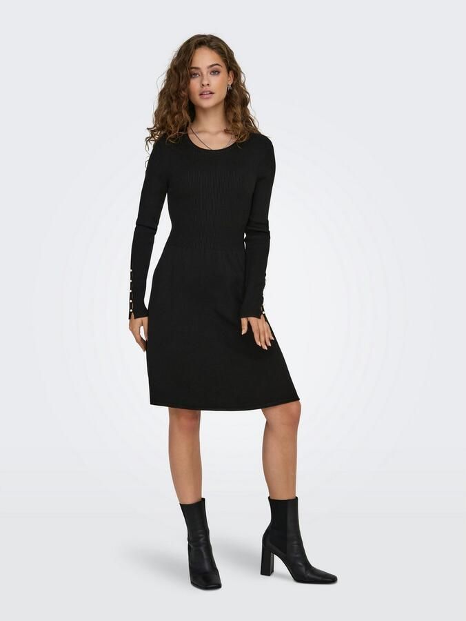 Only Getailleerde gebreide jurk van viscosemix model 'NATASCHA' - Foto 2