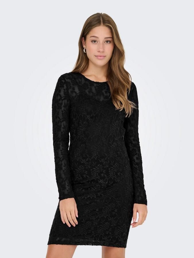 Only Getailleerde mini-jurk met kantdetail model 'BLAISE'