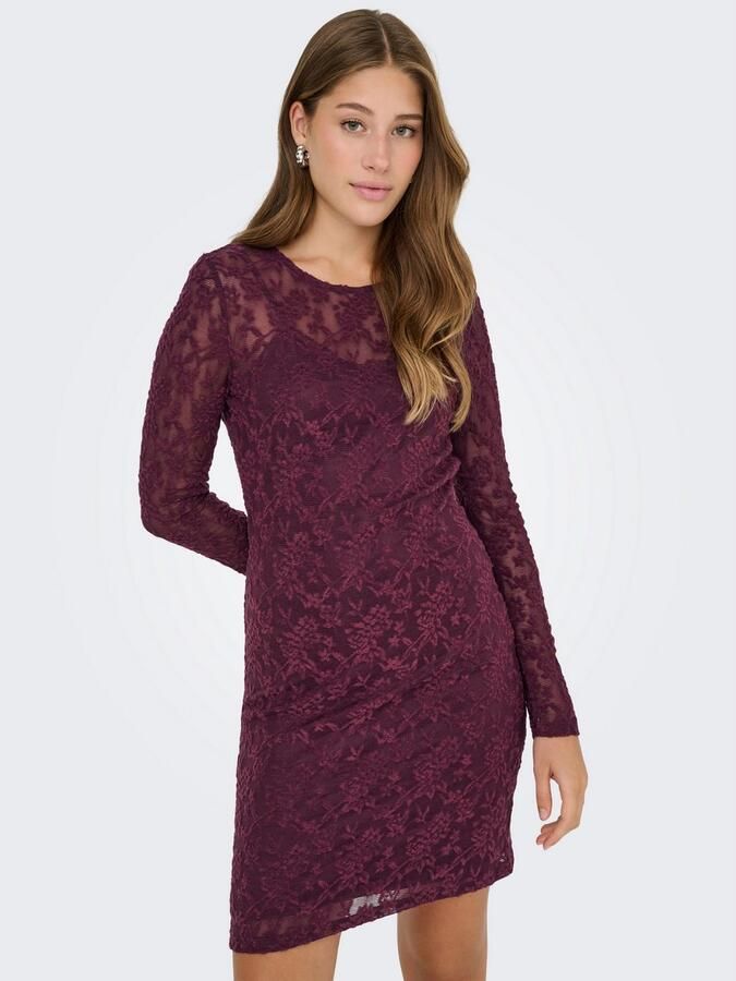 Only Getailleerde mini-jurk met kantdetail model 'BLAISE' - Foto 3