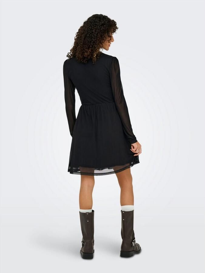 Only Getailleerde jurk met lange mouwen en semi-transparante mouwen model 'ERICA' - Foto 6