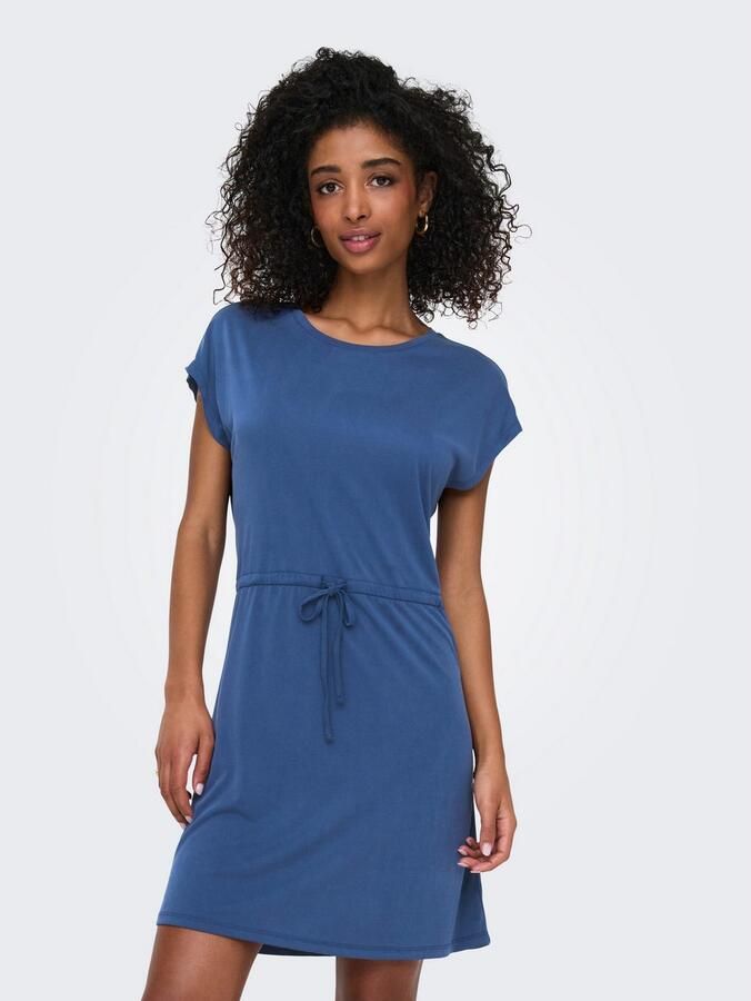 Only Getailleerde knielange jurk van viscosemix model 'HANNAH'