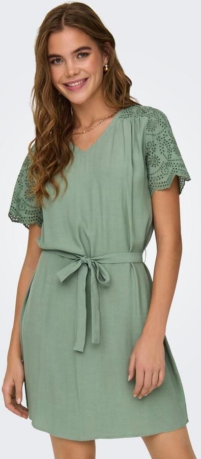 Only Mini-jurk ONLJODIE ROU SS V-NECK DRESS WVN - Foto 6