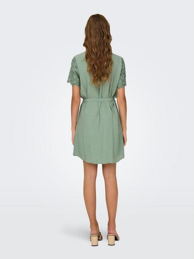 Only Mini-jurk ONLJODIE ROU SS V-NECK DRESS WVN - Foto 2
