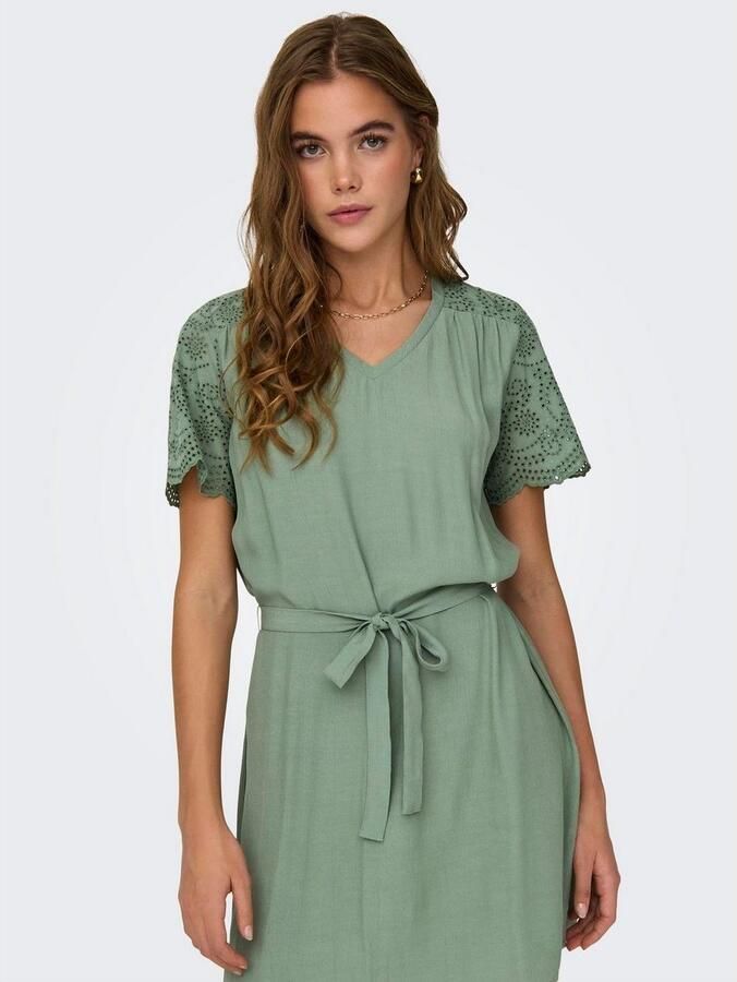 Only Mini-jurk ONLJODIE ROU SS V-NECK DRESS WVN - Foto 3