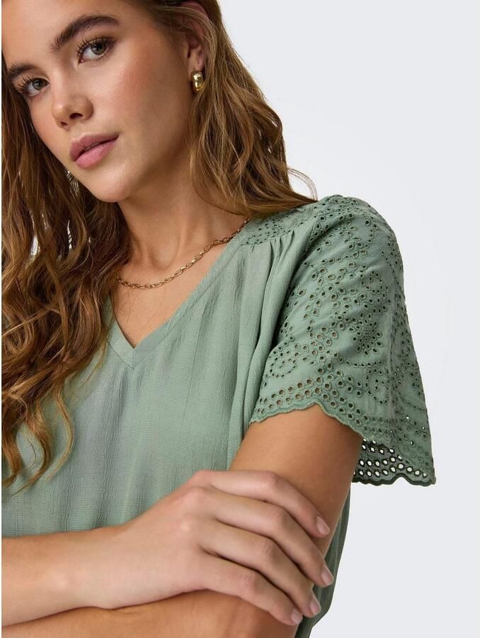 Only Mini-jurk ONLJODIE ROU SS V-NECK DRESS WVN