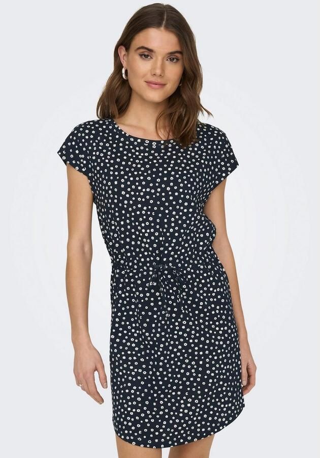 ONLY jurk ONLMAY met stippen donkerblauw wit - Foto 3