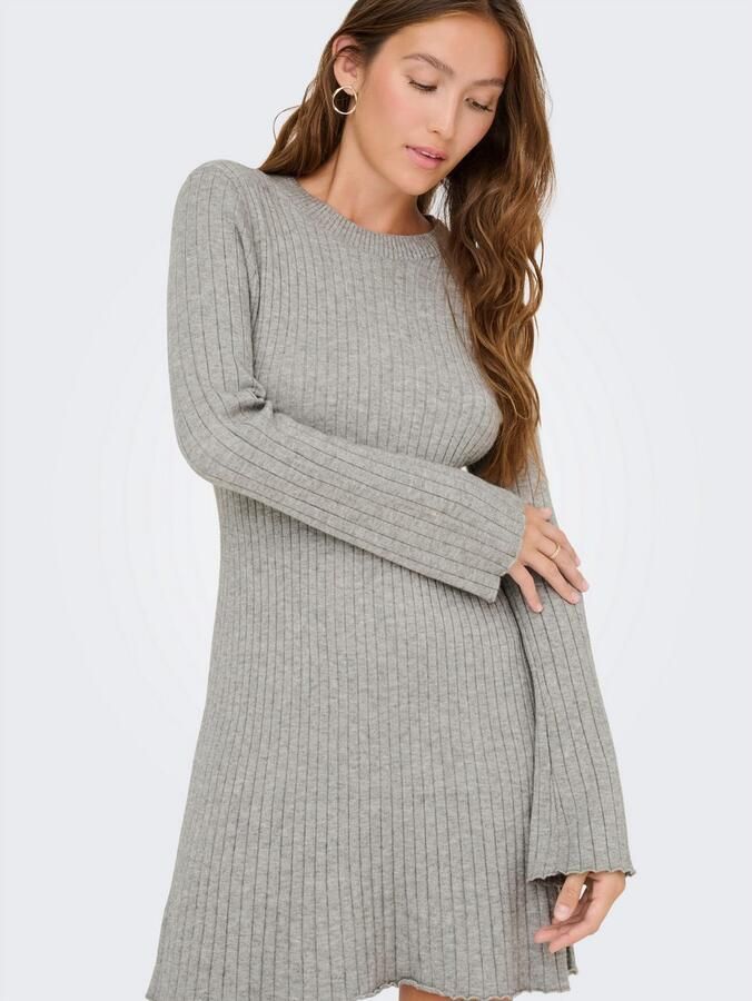 Only Uitlopende gebreide jurk van viscosemix model 'MICHELLA' - Foto 2