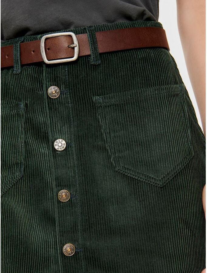 Only Corduroy rok in A-lijn met doorknoopsluiting model 'AMAZING' - Foto 2