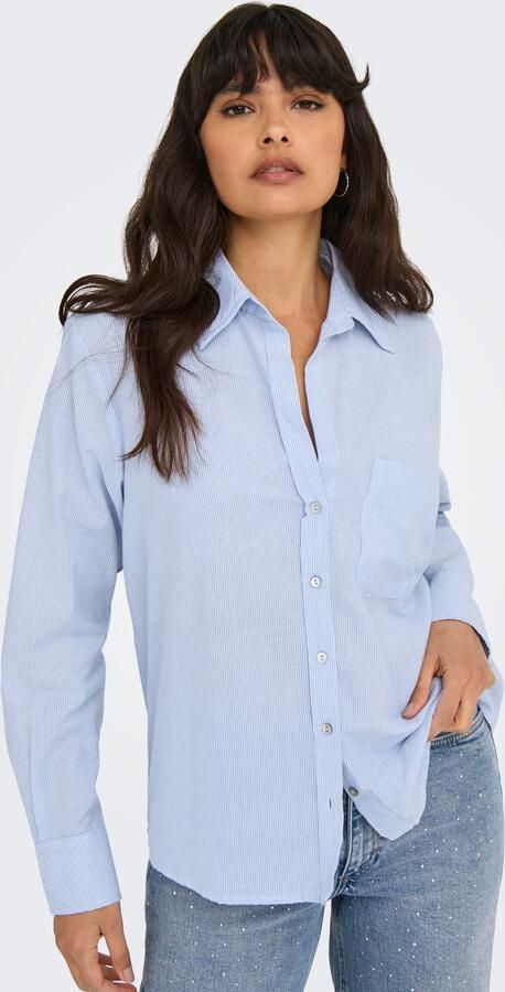 Only Overhemdblouse ONLALINA LIFE L S STRIPE SHIRT WVN - Foto 6