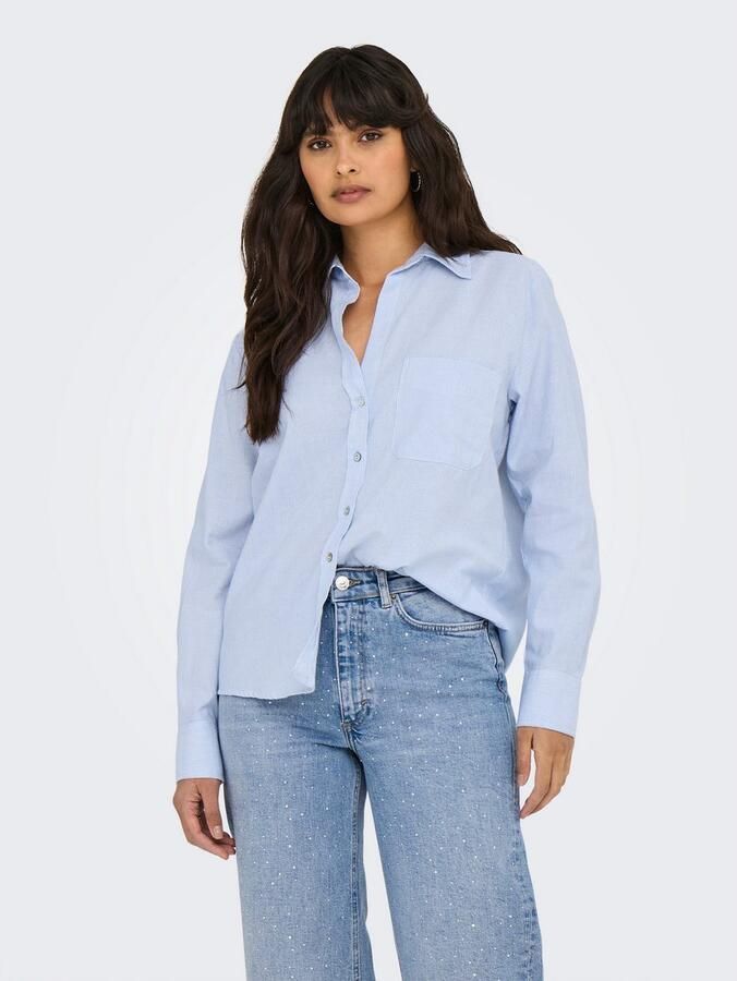 Only Overhemdblouse ONLALINA LIFE L S STRIPE SHIRT WVN - Foto 3