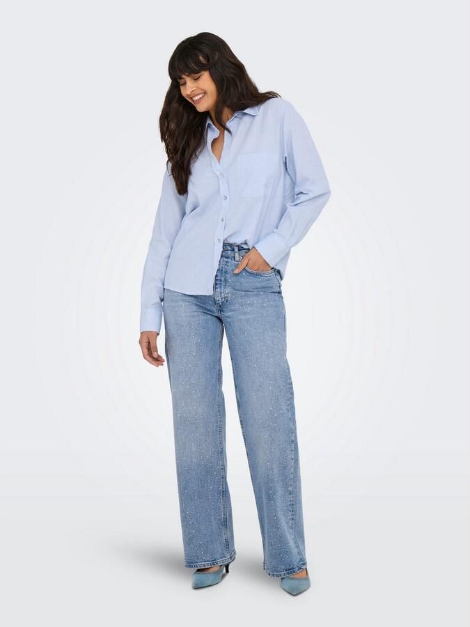 Only Overhemdblouse ONLALINA LIFE L S STRIPE SHIRT WVN - Foto 5