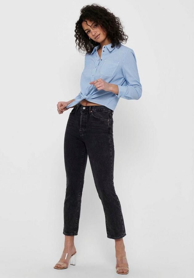 Only Olecey LS Stripe Knot DNM Shirt Cloud Dancer MEDIUM Blue | Freewear Blauw Blue Dames - Foto 7