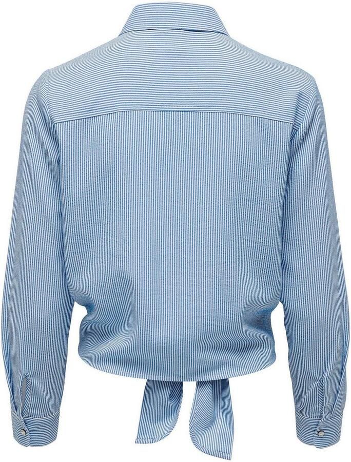 Only Olecey LS Stripe Knot DNM Shirt Cloud Dancer MEDIUM Blue | Freewear Blauw Blue Dames - Foto 3