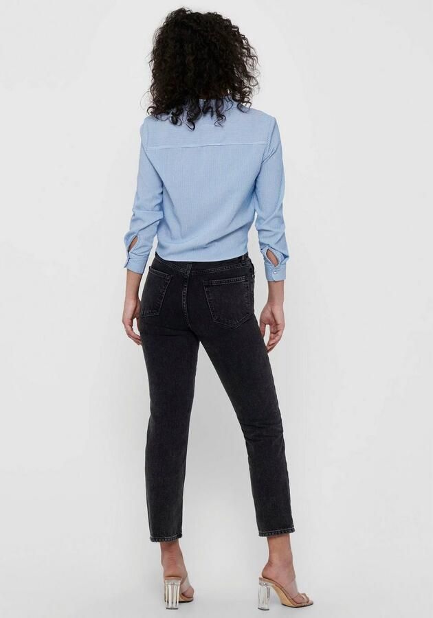 Only Olecey LS Stripe Knot DNM Shirt Cloud Dancer MEDIUM Blue | Freewear Blauw Blue Dames - Foto 8