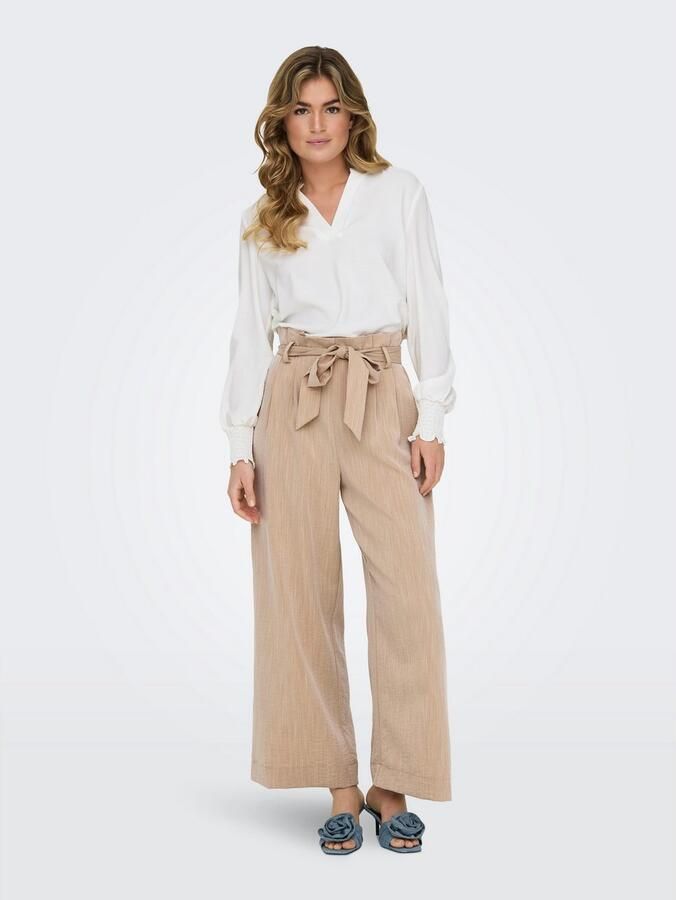 Only Regular fit broek met taille in paperbagstijl model 'MARSA' - Foto 3