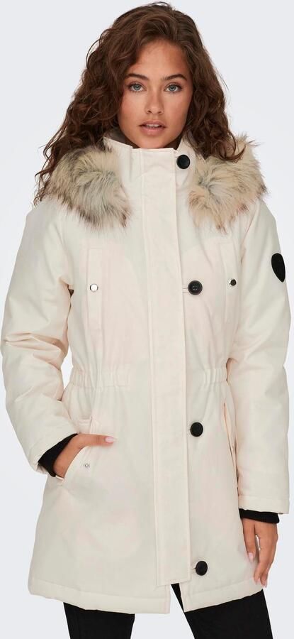 Only Getailleerde parka met imitatiebont model 'IRIS' - Foto 7