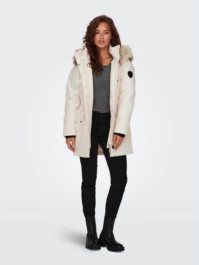 Only Getailleerde parka met imitatiebont model 'IRIS' - Foto 3
