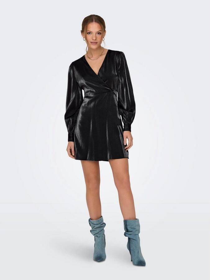 Only Party-jurk ONLERICA L S WRAP DRESS PTM - Foto 4