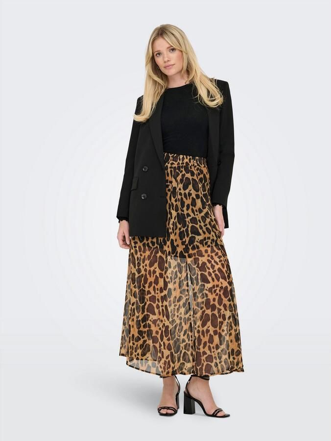 Only Plooirok ONLASTA – Enkellange rok met elastische band regular fit jersey polyester elastische band effen - Foto 6