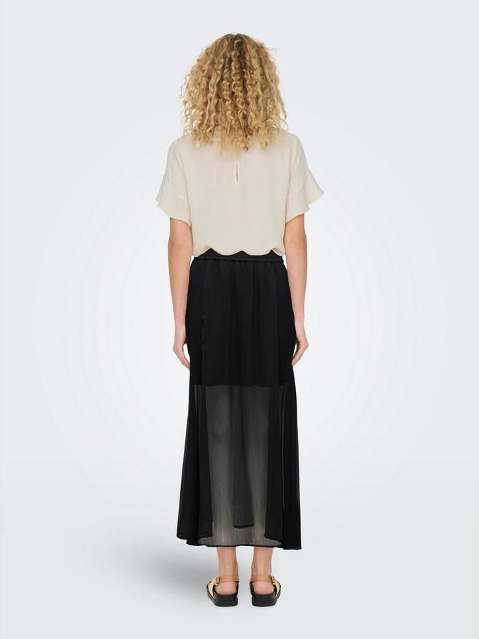 Only Plooirok ONLASTA – Enkellange rok met elastische band regular fit jersey polyester elastische band effen