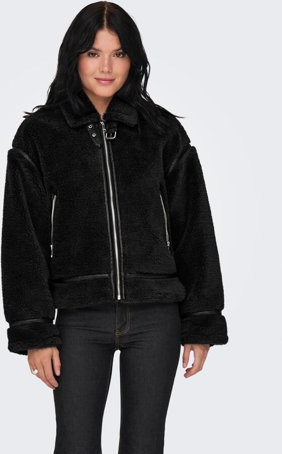 Only Regular fit jack van teddybont met leren details model 'MICHELLE' - Foto 3