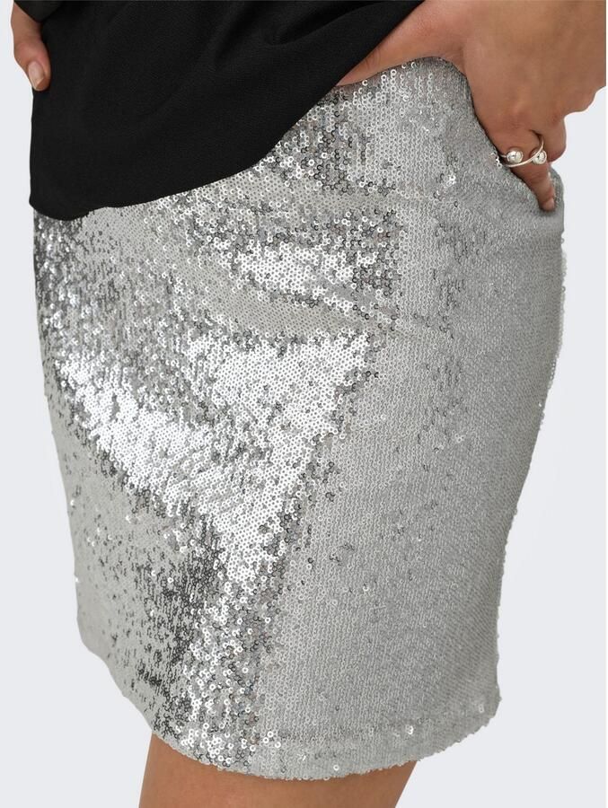 Only Rok met pailletten ONLSIMONE SHORT SEQUINS SKIRT JRS - Foto 3