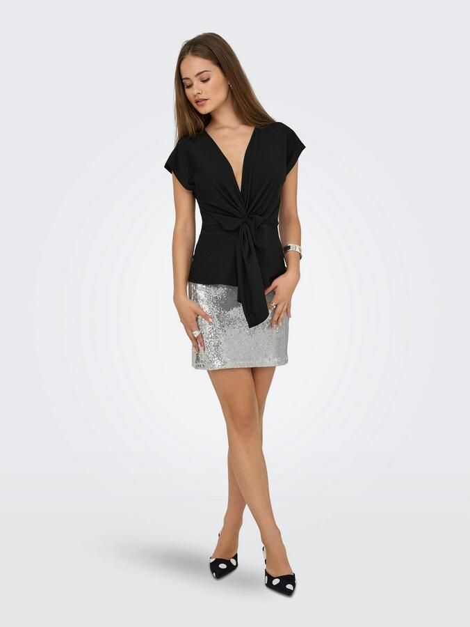 Only Rok met pailletten ONLSIMONE SHORT SEQUINS SKIRT JRS - Foto 4