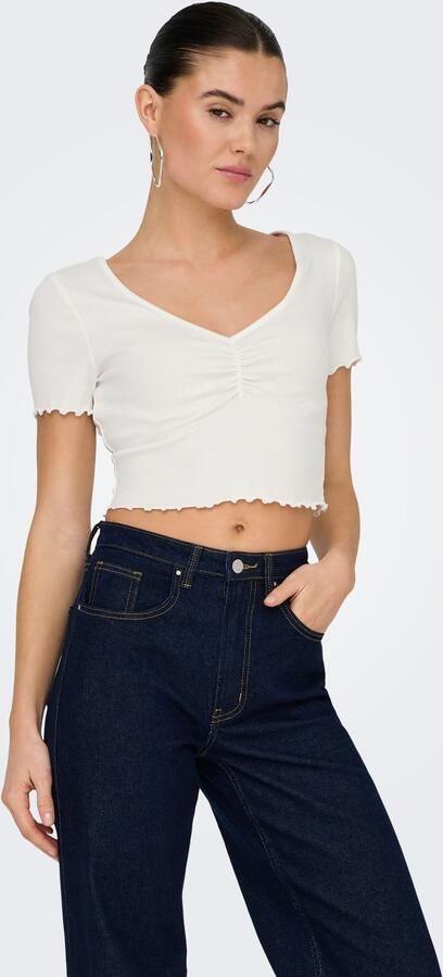 Only Regular fit korte top van een mix van katoen en elastaan model 'BETTY' - Foto 10