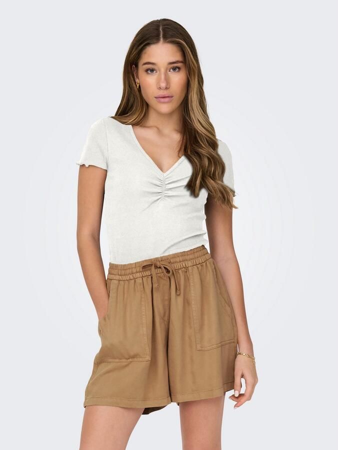 Only Regular fit korte top van een mix van katoen en elastaan model 'BETTY' - Foto 6