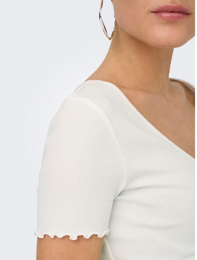 Only Regular fit korte top van een mix van katoen en elastaan model 'BETTY' - Foto 4