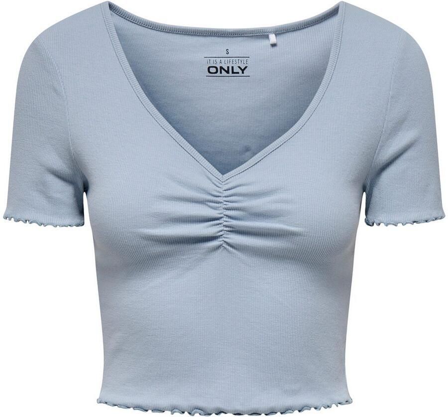 Only Regular fit korte top van een mix van katoen en elastaan model 'BETTY'