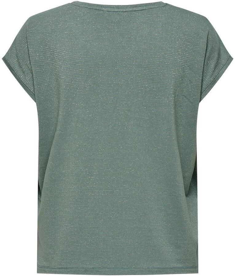 Only Shirt met korte mouwen ONLCLAUDIA S S GLITTER STRIPE TOP JRS - Foto 2