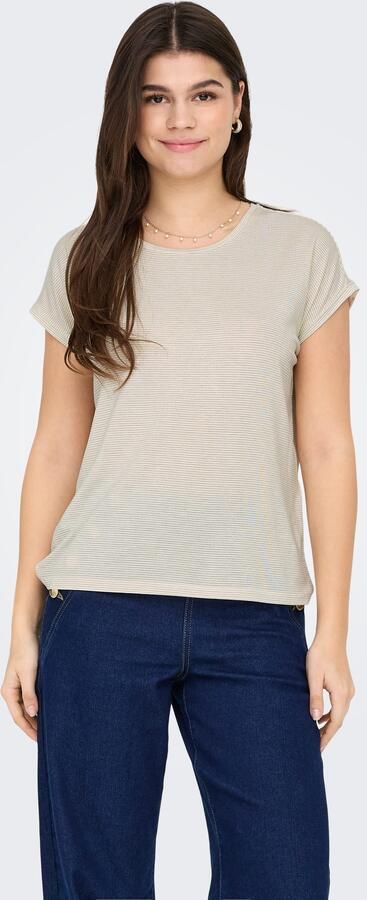 Only Shirt met korte mouwen ONLCLAUDIA S S GLITTER STRIPE TOP JRS - Foto 6