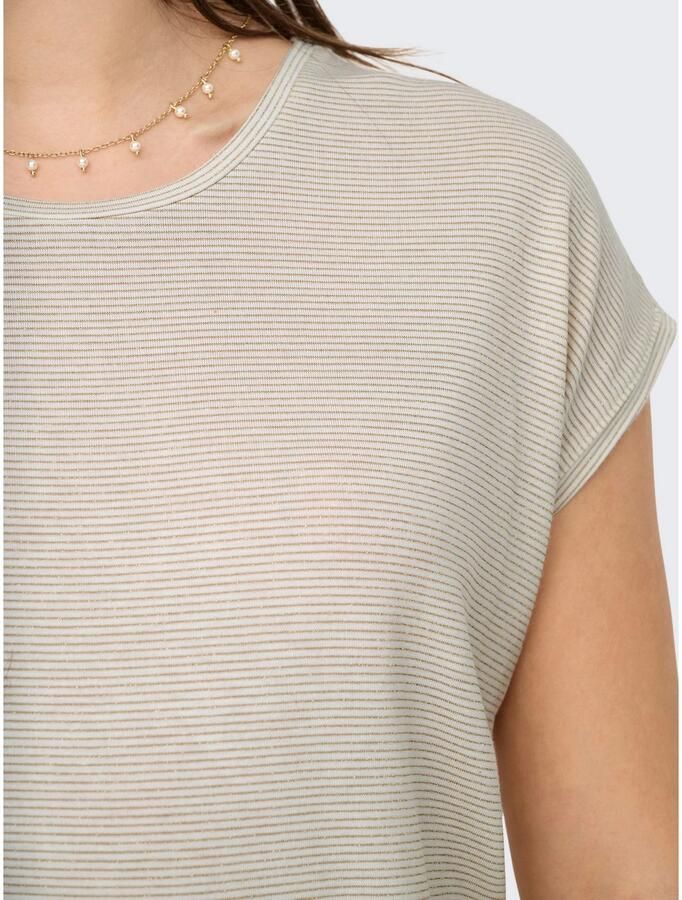 Only Shirt met korte mouwen ONLCLAUDIA S S GLITTER STRIPE TOP JRS - Foto 2