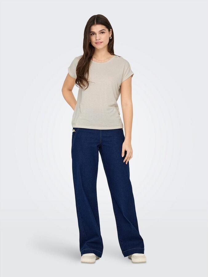 Only Shirt met korte mouwen ONLCLAUDIA S S GLITTER STRIPE TOP JRS - Foto 4